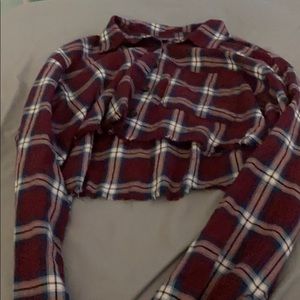 Cropped button up flannel